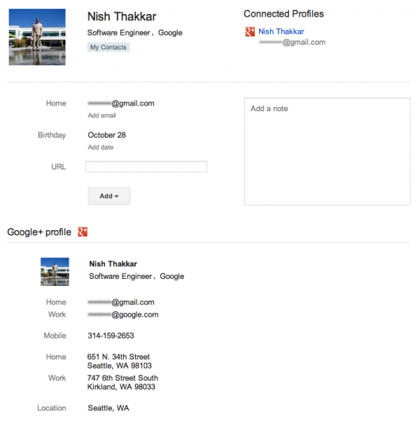 Google+ Contacts