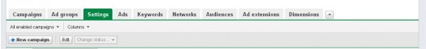 Google Adwords Settings