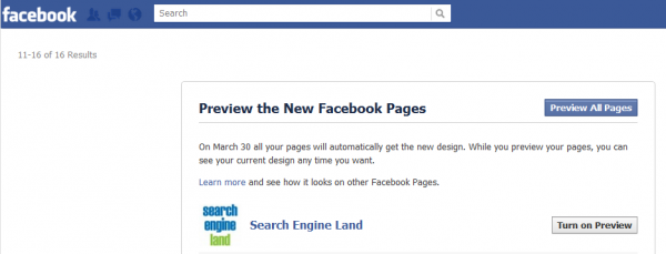 Facebook Pages Preview