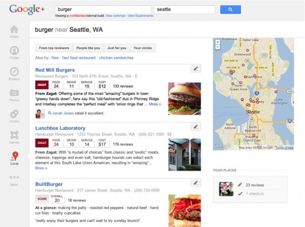 Google+ Local Tab