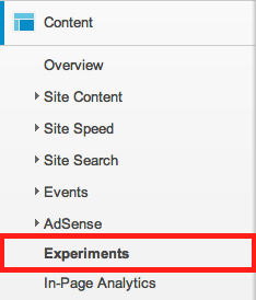 Google Analytics Content Experiments