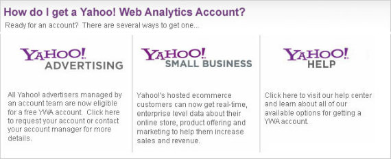 Yahoo web analytics