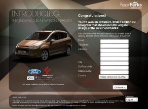 PeerPerks campaign for Ford B-Max