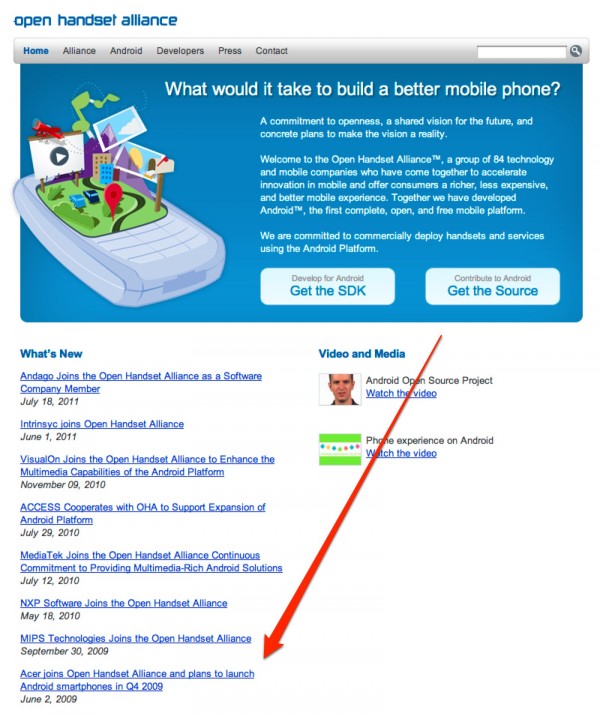 Open Handset Alliance, Android Wiki