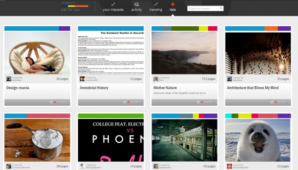 StumlbeUpon Lists