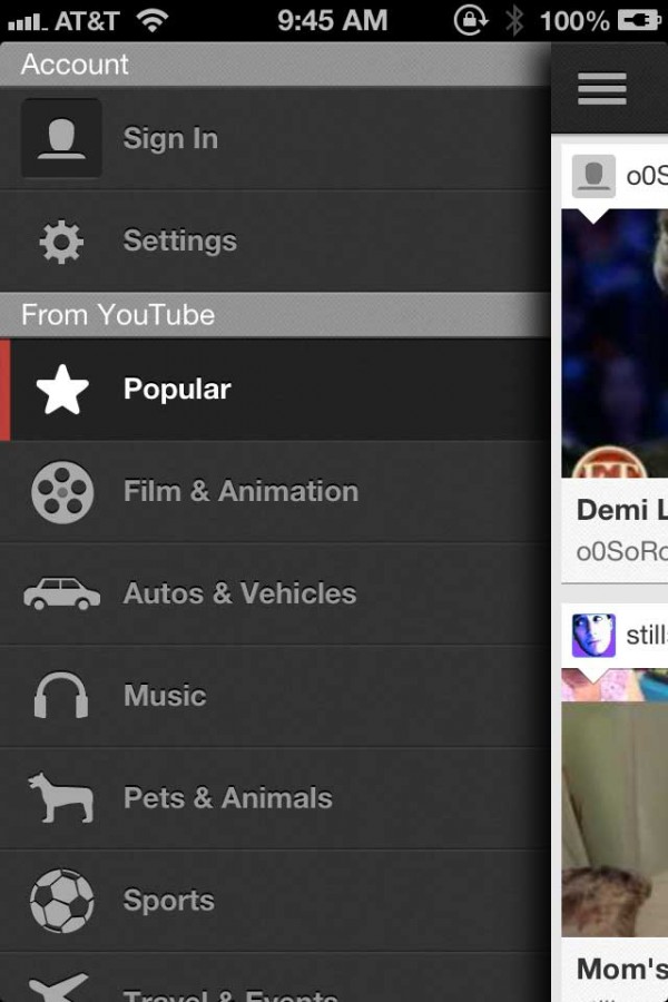 Youtube Ios Slider