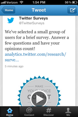 Twitter Mobile CTA Survey