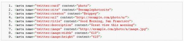 Twitter Photo Card Code