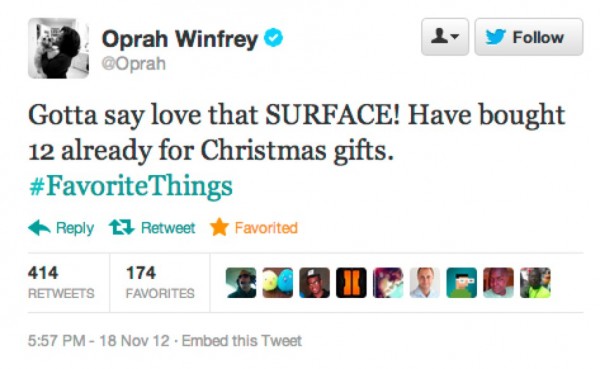 Twitter   Oprah  Gotta Say Love That SURFACE ...