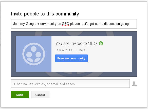 Invite to Google + Community