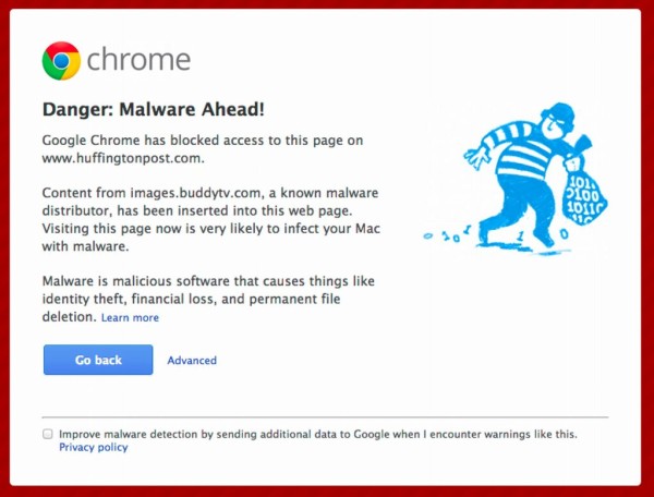 Chrome Malware Warning