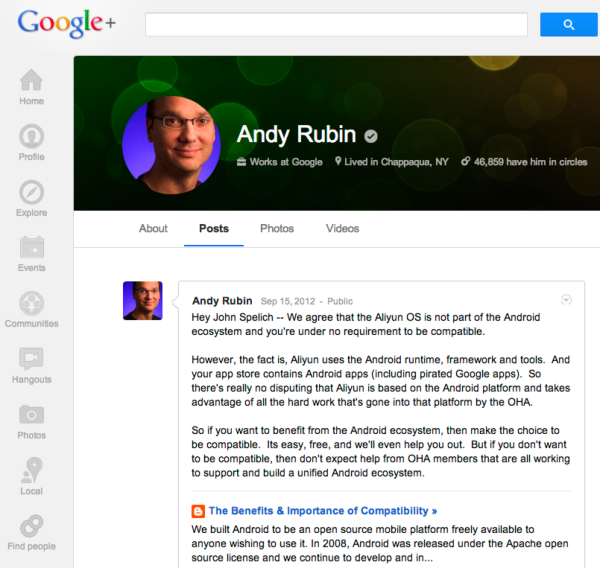 Andy Rubin - Google+