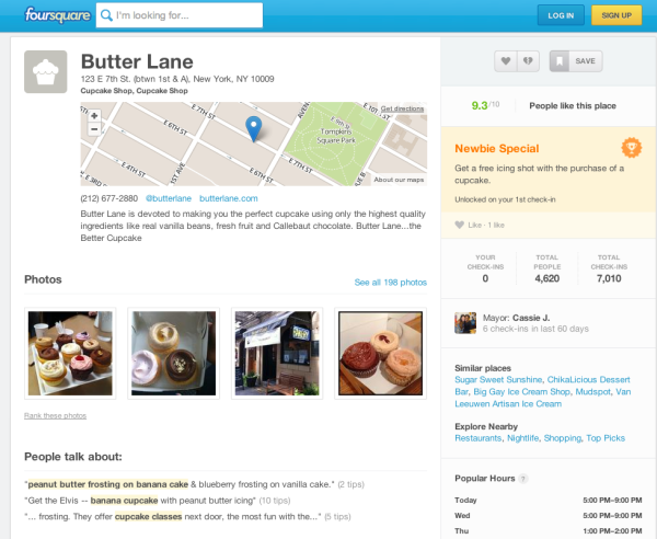 Foursquare redesign current page 2