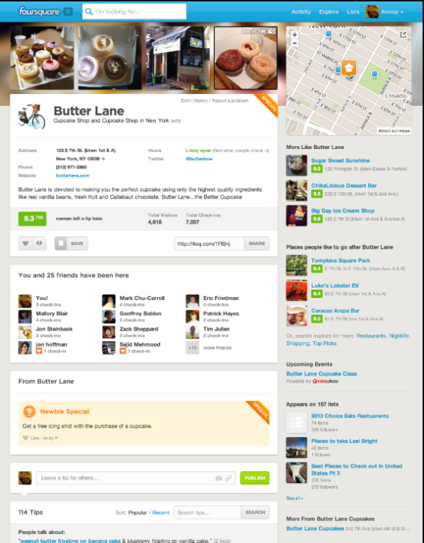 Updated Foursquare Page 