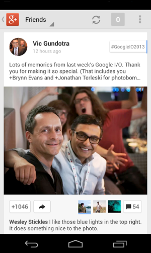 Google+ App for Android Automatic Hashtags