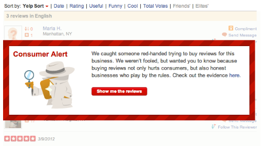 Yelp consumer alert