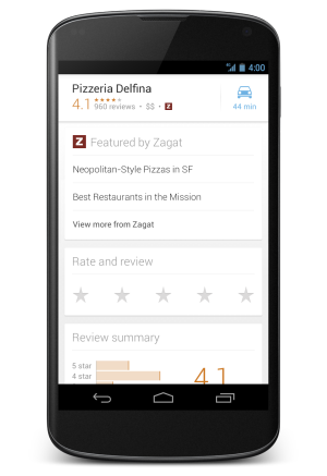 Google map zagat