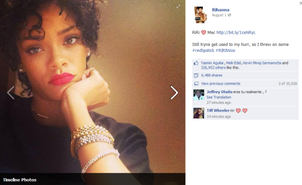 Facebook Rihanna page