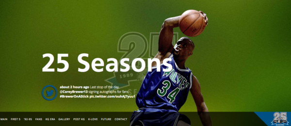 Minnesota Timberwolves 25th Anniversary Parallax Design