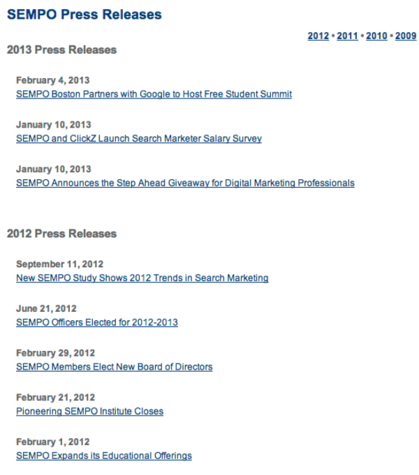 Press Releases - SEMPO