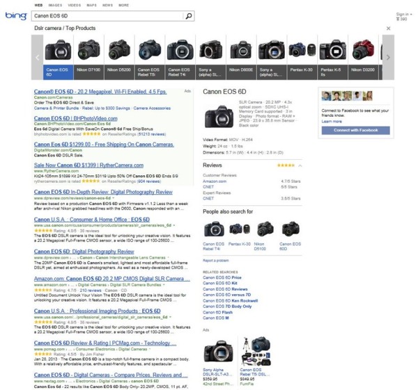 bing product search results