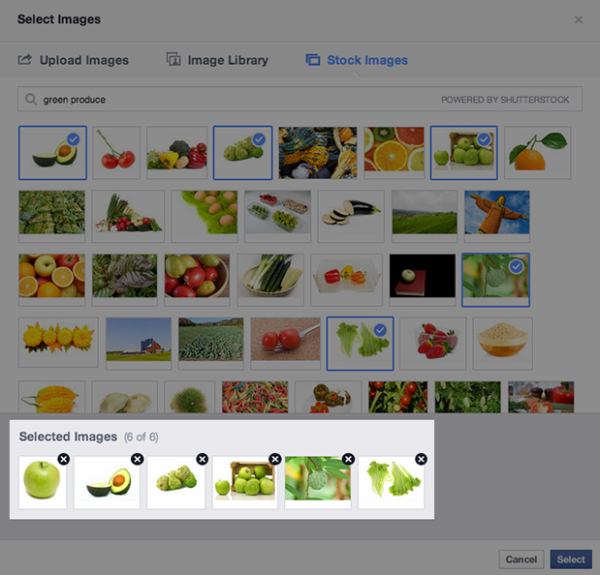 Facebook Shutterstock ad images