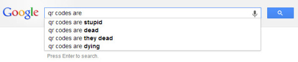 What Google search thinks about QR codes.