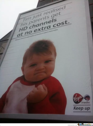 Virgin media ad using Success Kid