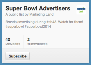 Subscribe To Super Bowl Advertisers Twitter List