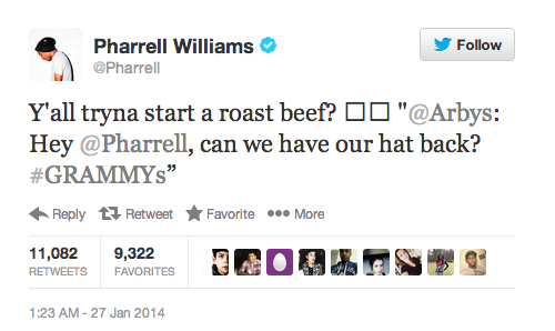 Pharrell Talks Arby's and That Epic Grammys' Hat