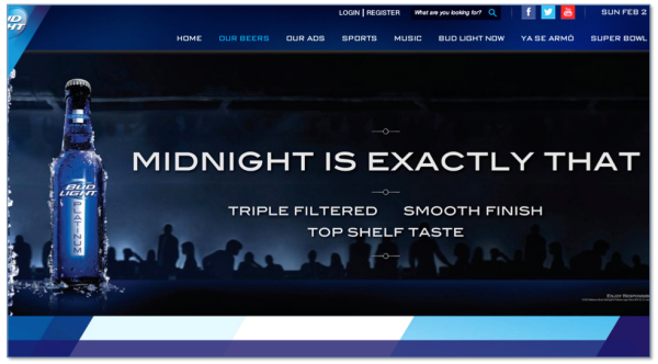 Bud Light Platinum Home Page