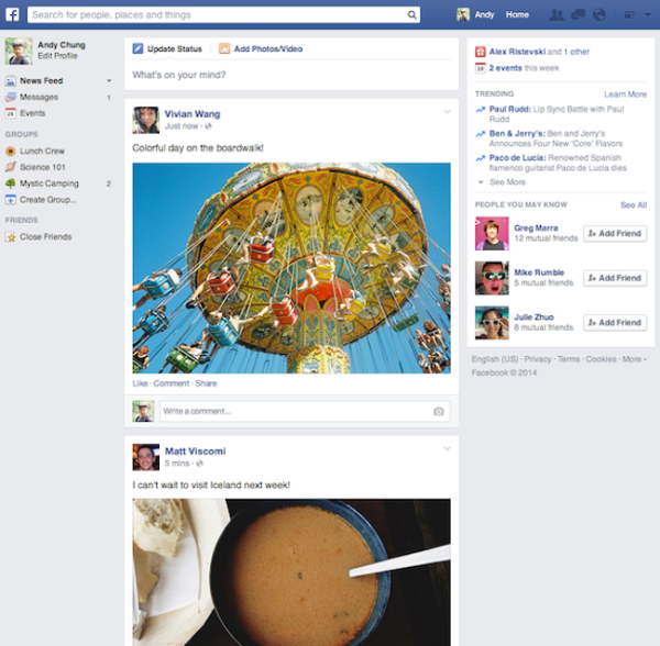 New Facebook Layout 