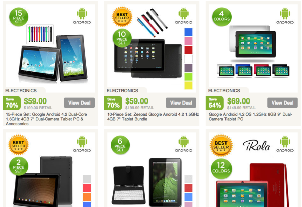 Android low end tablets