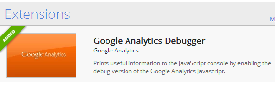 The Google Analytics Debugger Extension in the Chrome Web Store