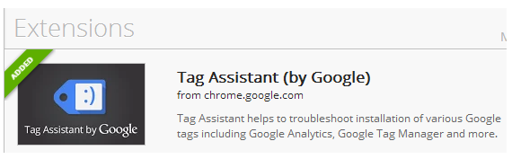 The Tag Assistant Extension in the Chrome Web Store