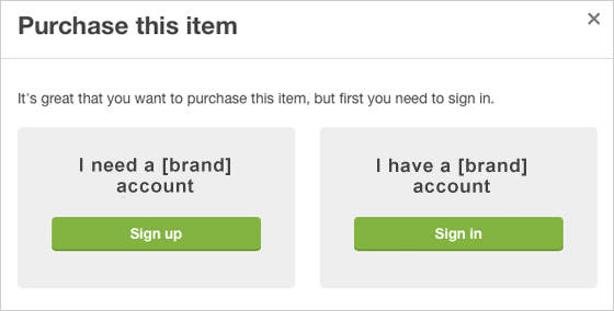 Purchase this item interface - before