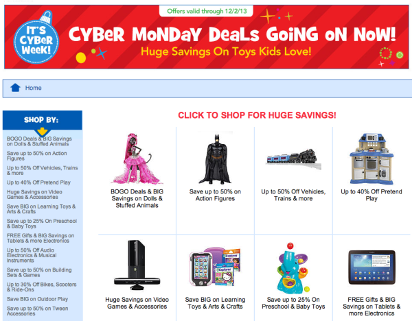 Toys R Us Cyber Monday 2013