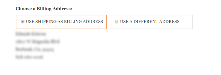 Example of Ulta.com auto-populating form fields