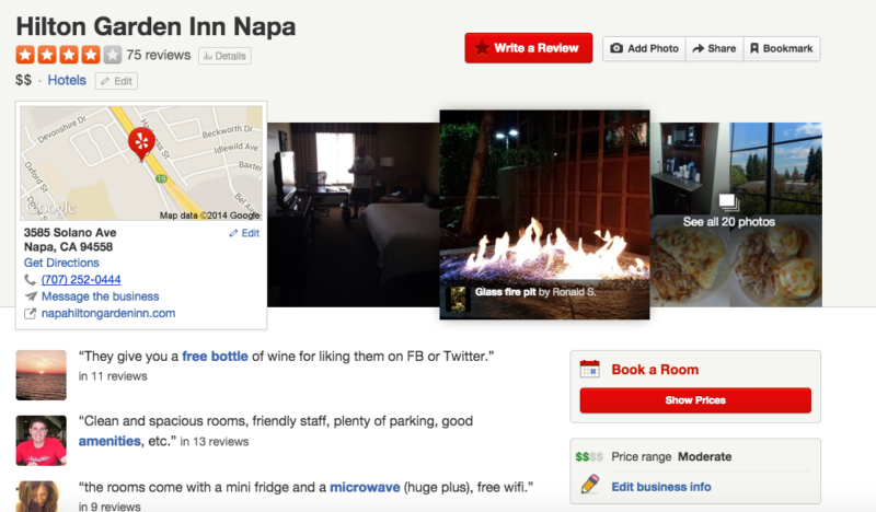 Yelp hotel reservations 
