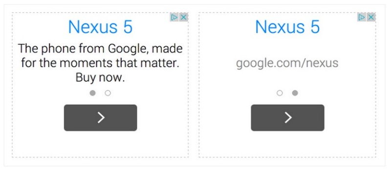 Google AdSense text ads for mobile with swipe