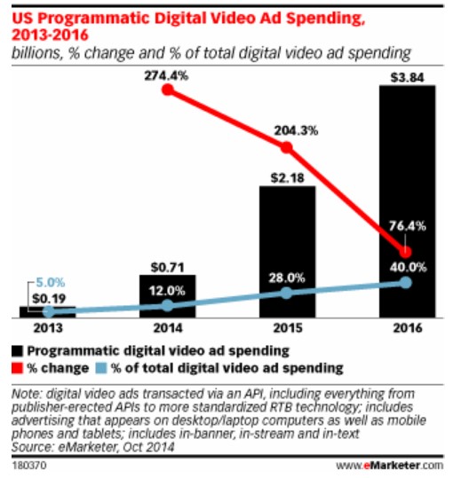 programmatic video ad sales US 2014-2016 eMarketer