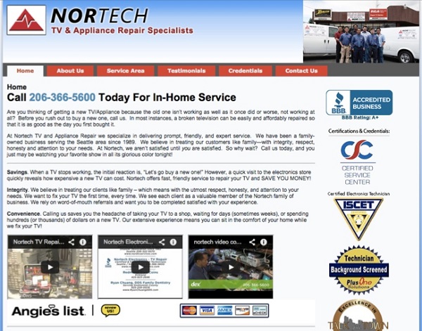 Screenshot of NortechElectronics.com