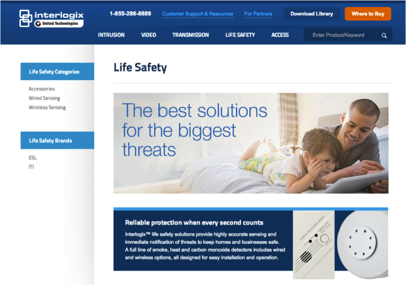 Interlogix’s Life Safety has a page that is targeted towards pain alleviation