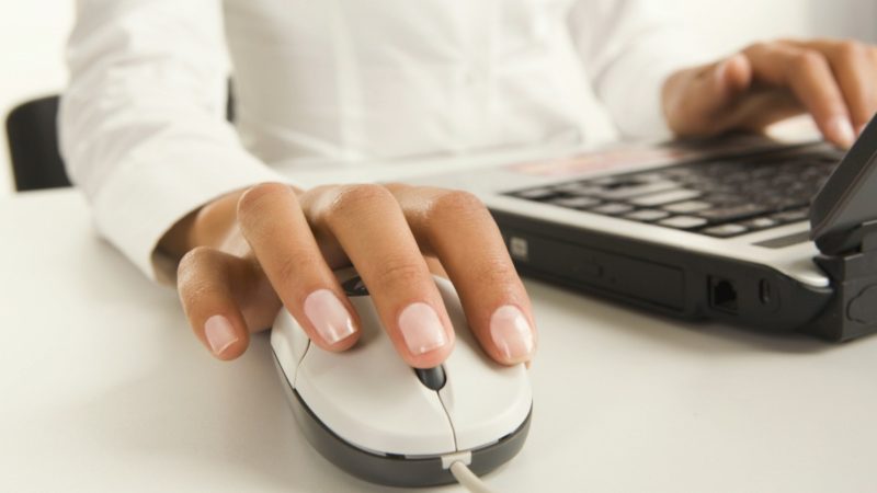 Woman Mouse Computer Clicking