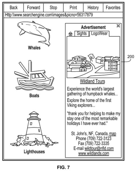 Google ads that follow you patent