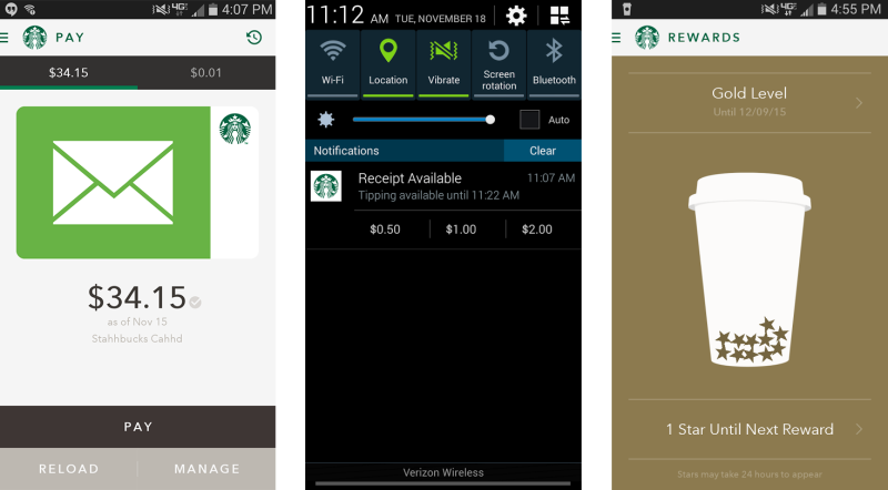 Illustration of Starbucks app features