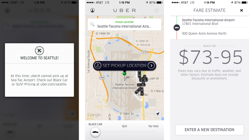 Illustration of uber app features