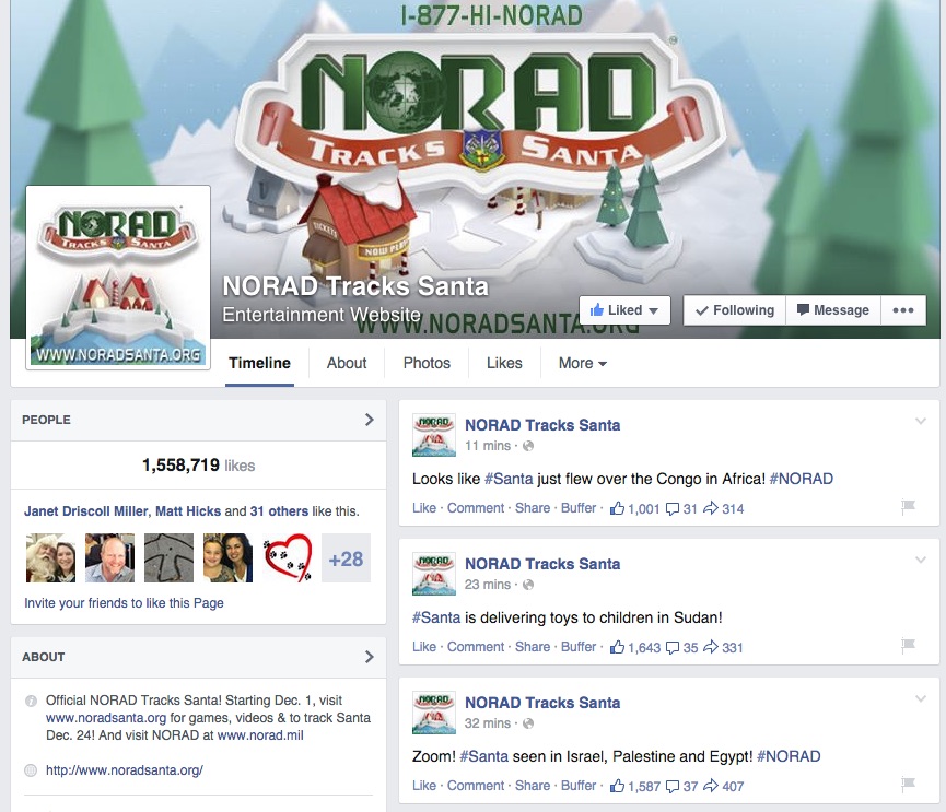 NORAD Facebook 2014