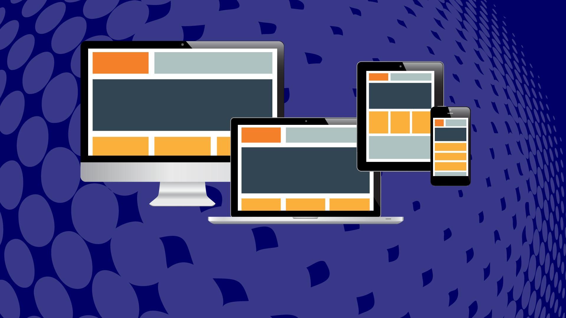 Responsive web design across several screens.