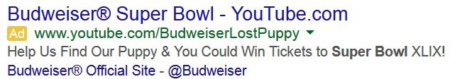 budweiser super bowl contest ppc